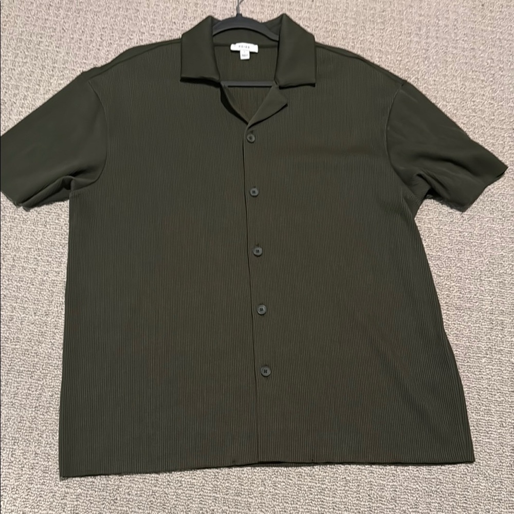 Reiss Olive Green Ribbed Shirt L